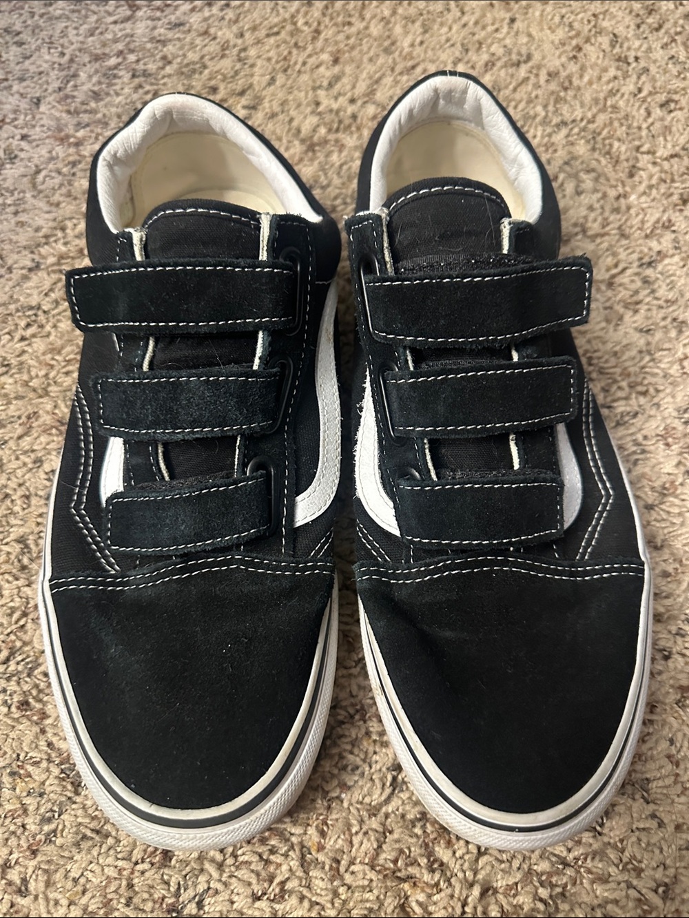 Vans Black and White Mens Velcro Skate Shoes